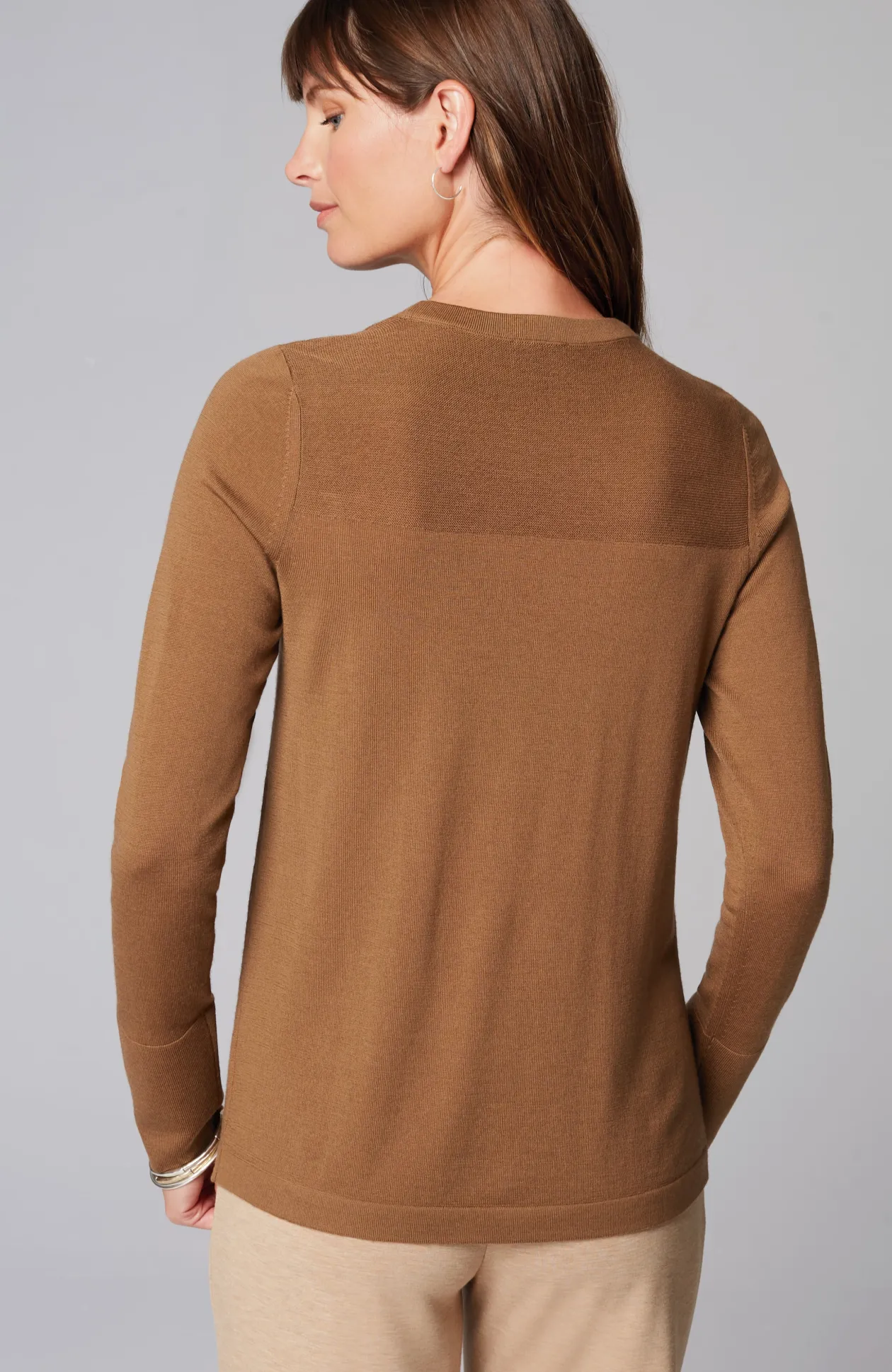 Wearever Textured-Yoke Merino Sweater
