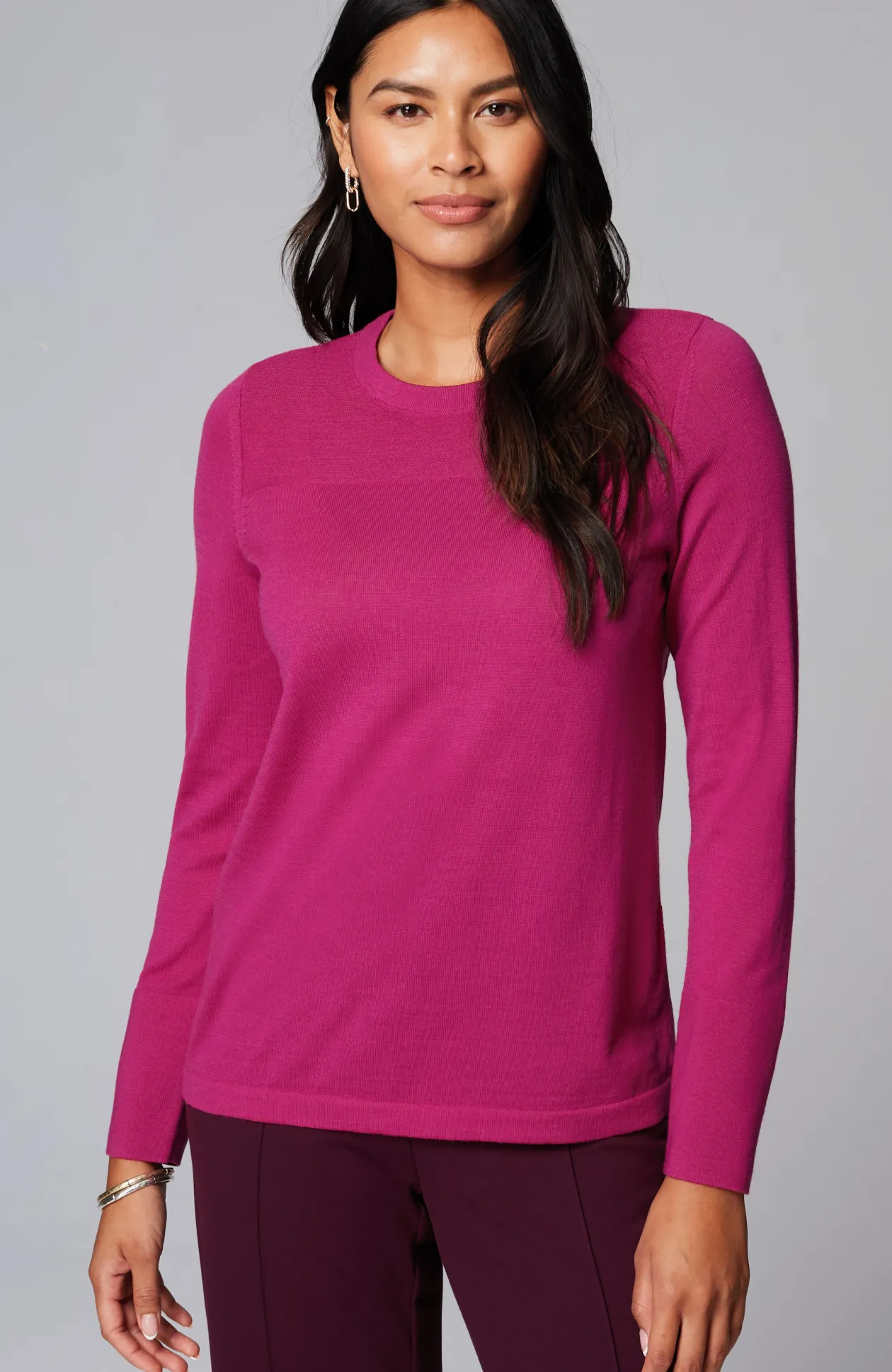 Wearever Textured-Yoke Merino Sweater