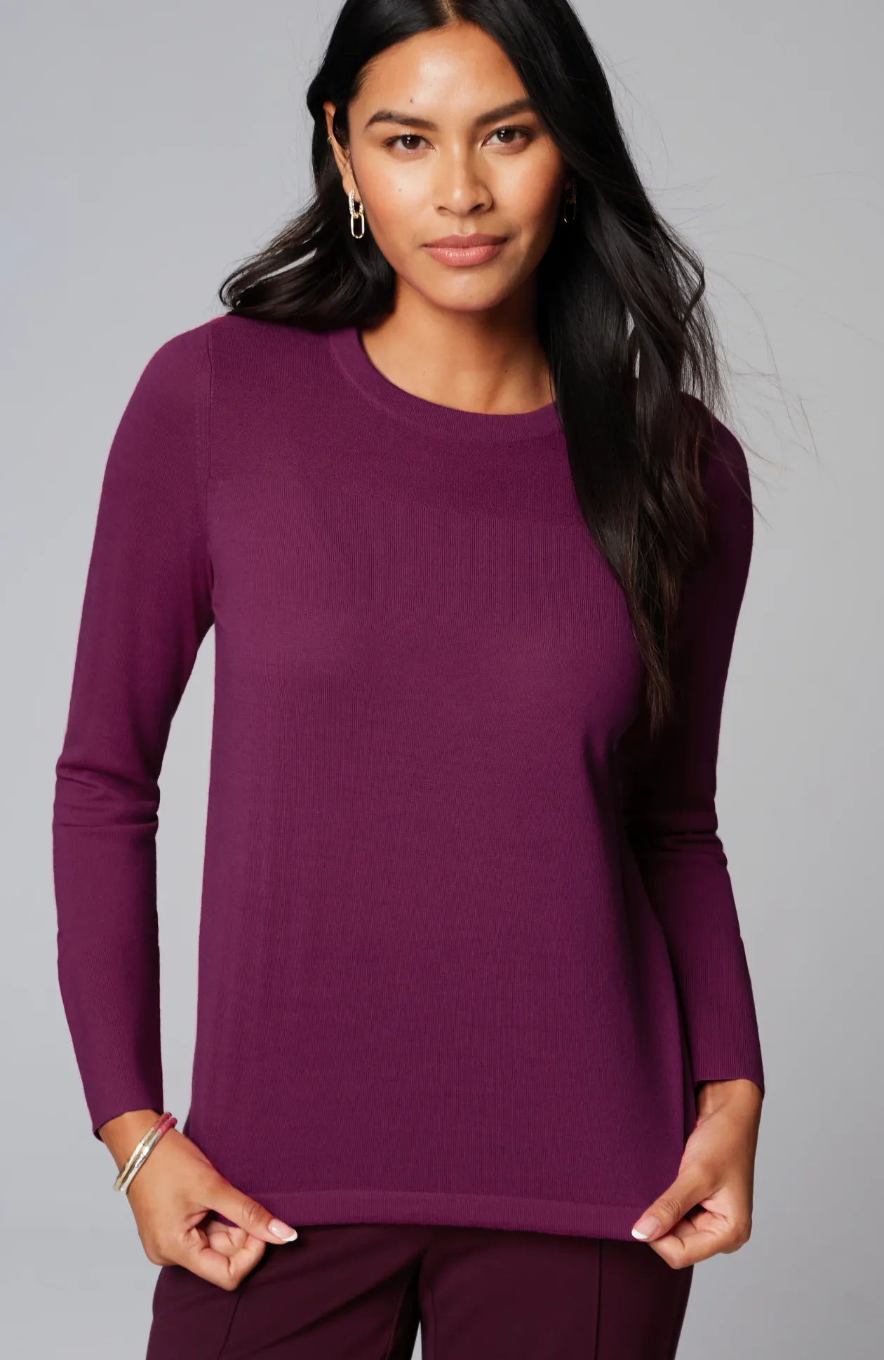 Wearever Textured-Yoke Merino Sweater