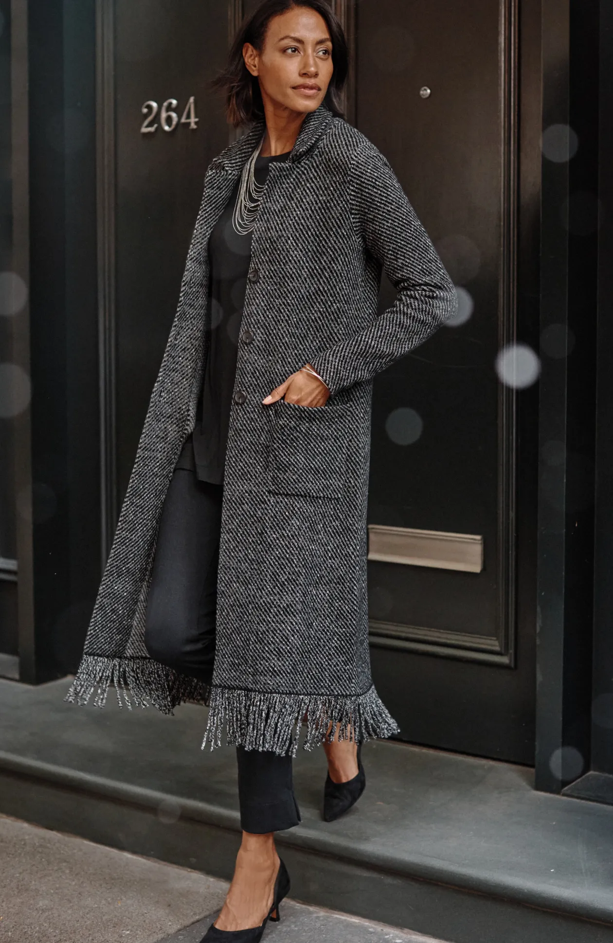 Wearever Tweed Fringed Topper
