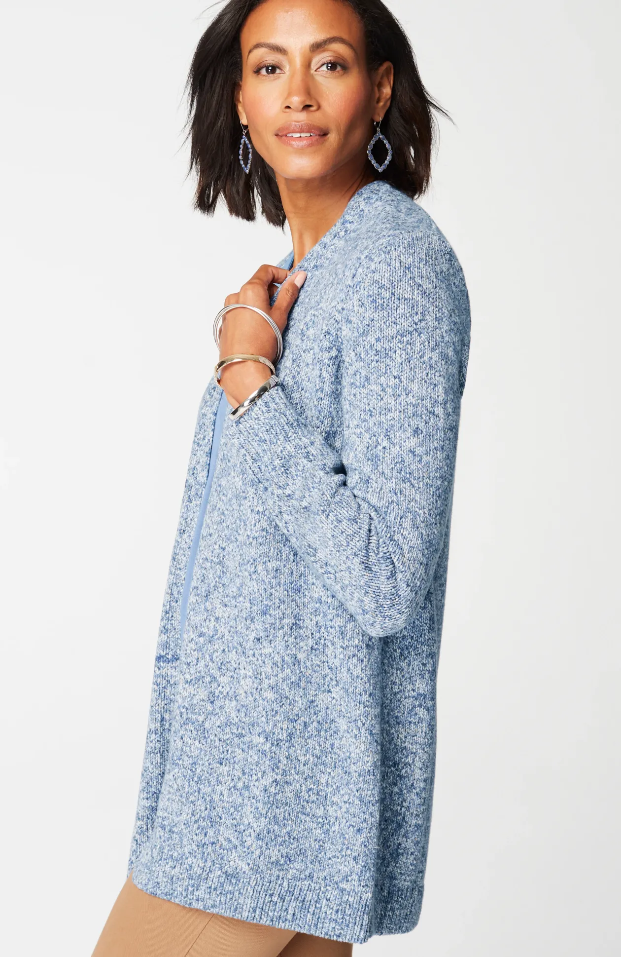 Wearever Tweed Open-Front Cardi