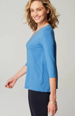 Wearever V-Neck Ballet-Sleeve Top