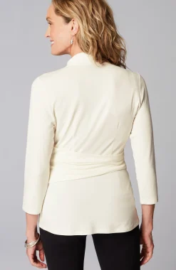 Wearever V-Neck Draped-Waist Top