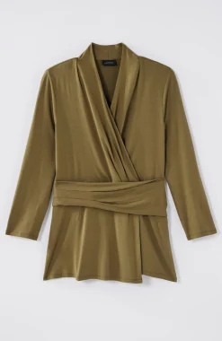 Wearever V-Neck Draped-Waist Top
