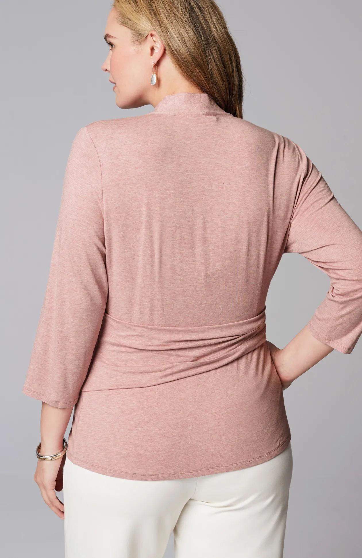 Wearever V-Neck Draped-Waist Top