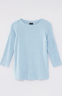 Wearever Waffle-Textured Boat-Neck Top