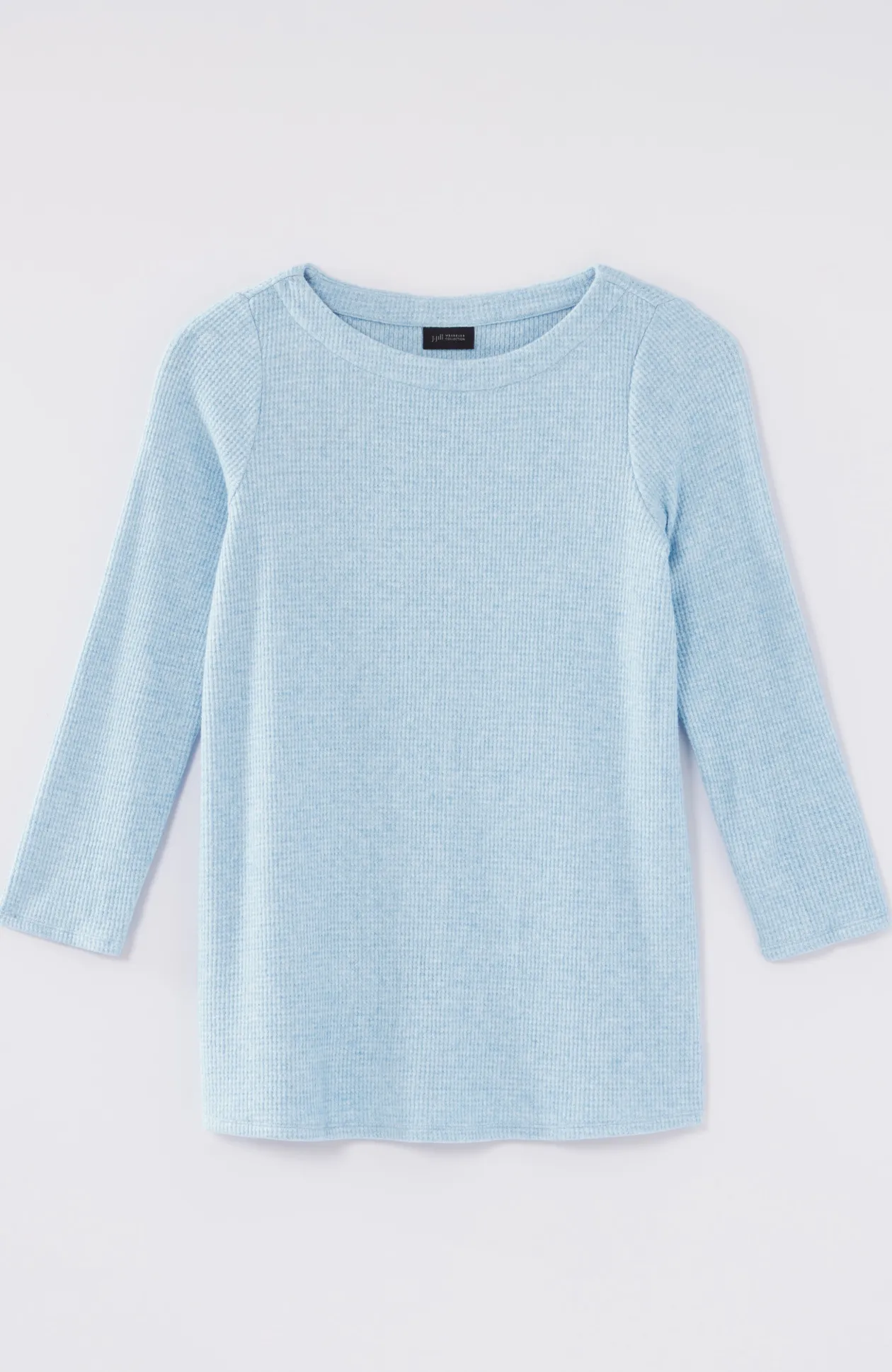 Wearever Waffle-Textured Boat-Neck Top