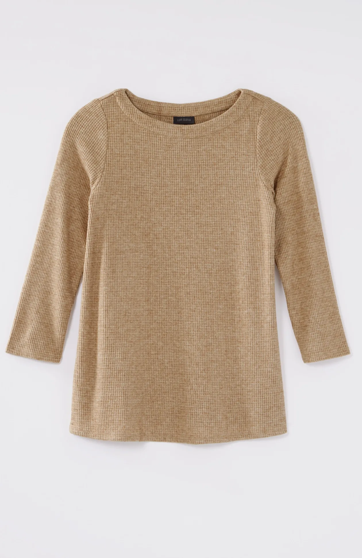 Wearever Waffle-Textured Boat-Neck Top