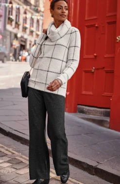 Wearever Windowpane Removable-Snood Sweater
