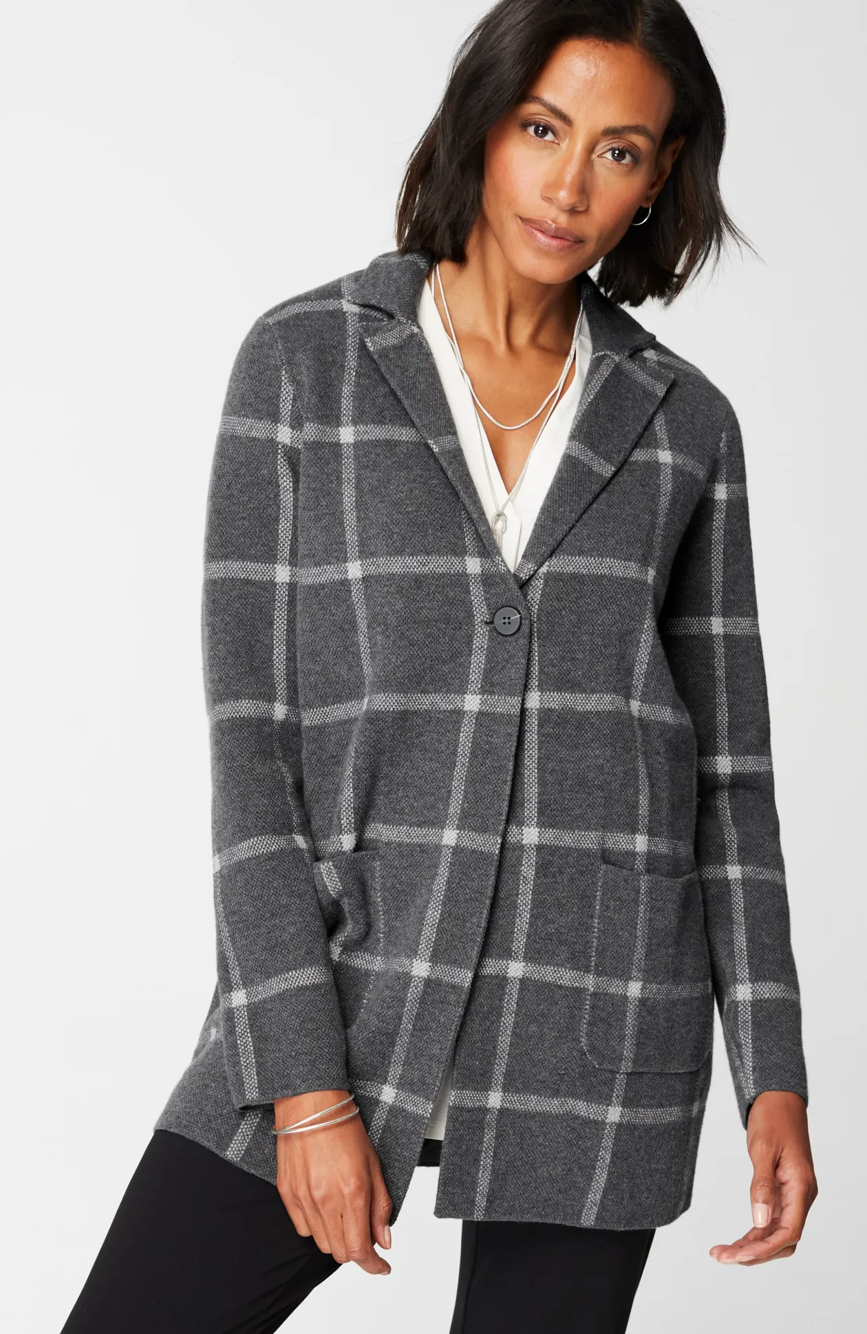 Wearever Windowpane Sweater-Jacket