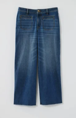 Wide-Leg Welt-Pocket Crops