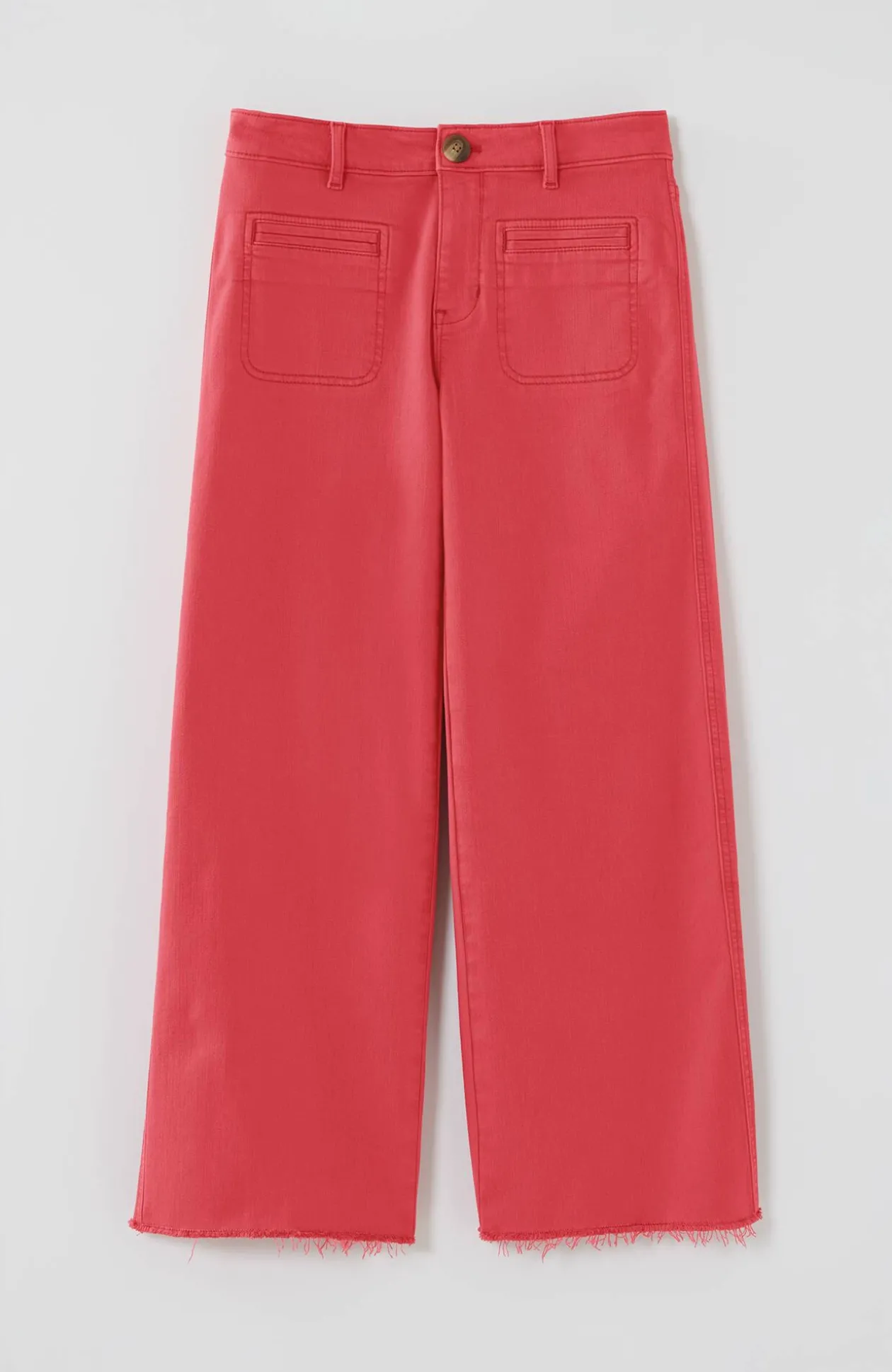 Wide-Leg Welt-Pocket Crops