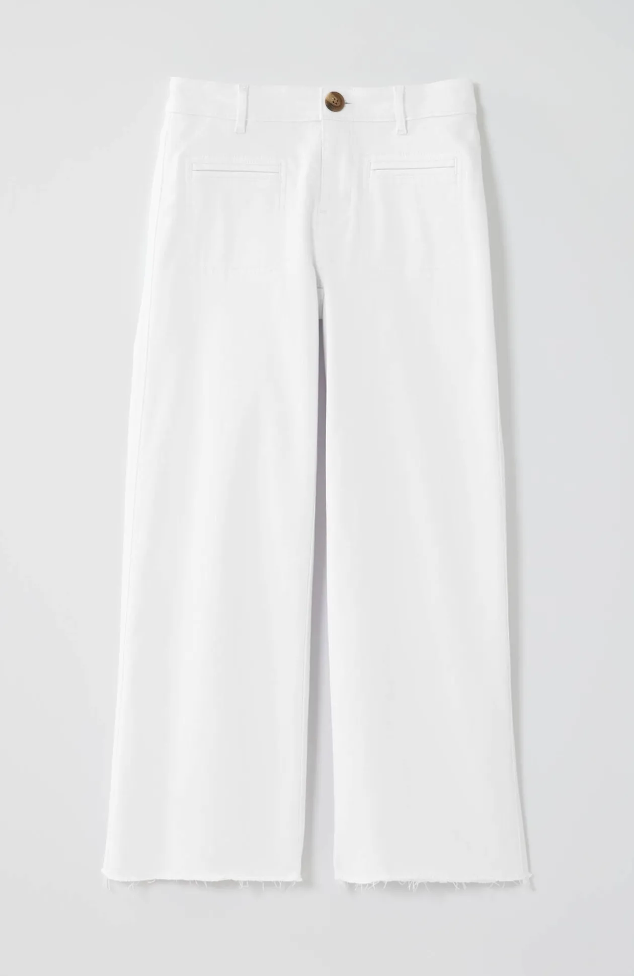 Wide-Leg Welt-Pocket Crops