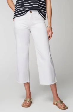 Wide-Leg Welt-Pocket Crops