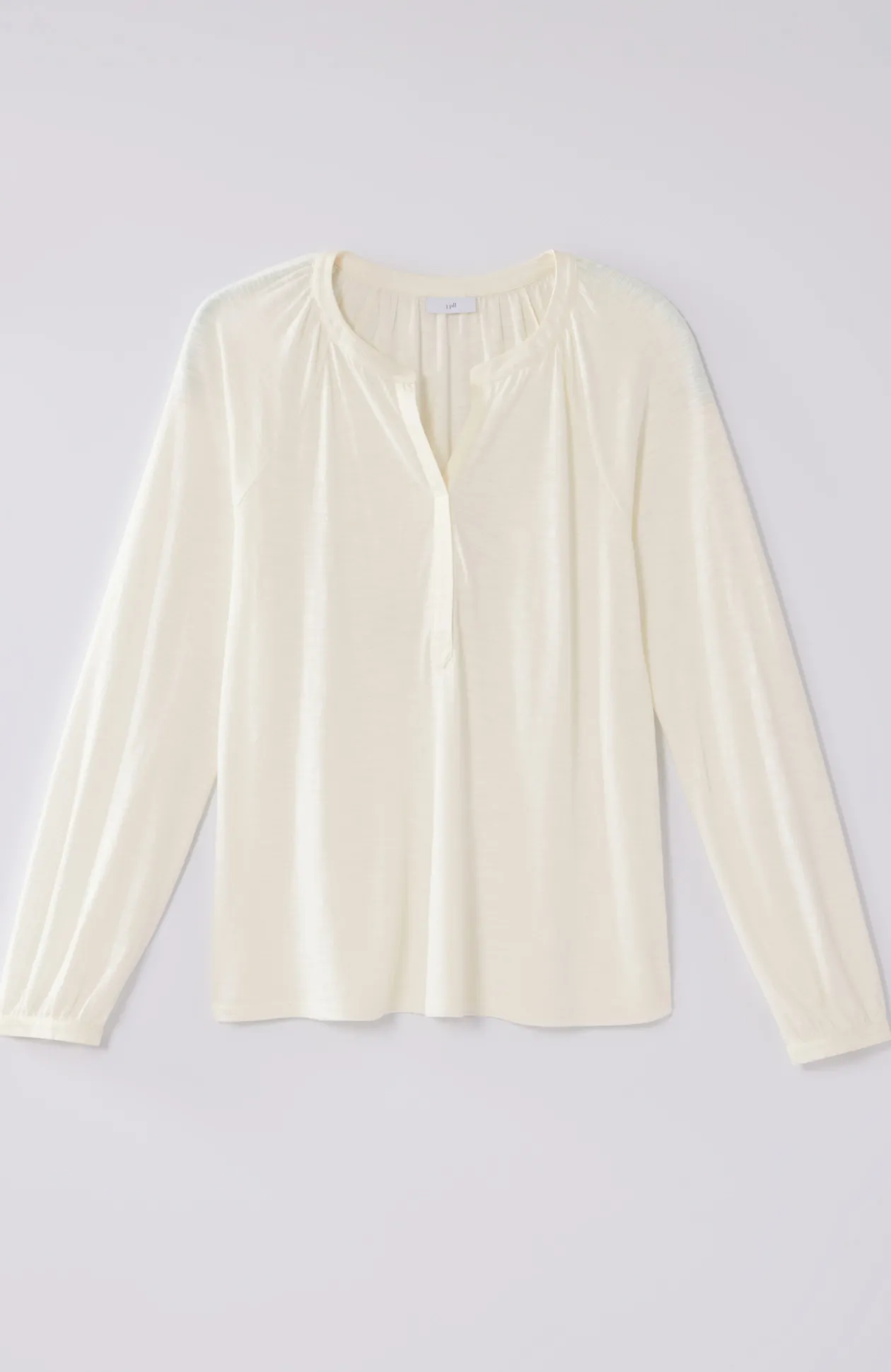 Woven-Trimmed Knit Top