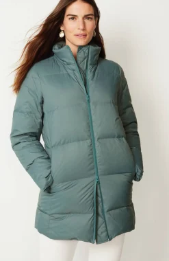 Zip-Front Down Puffer Coat